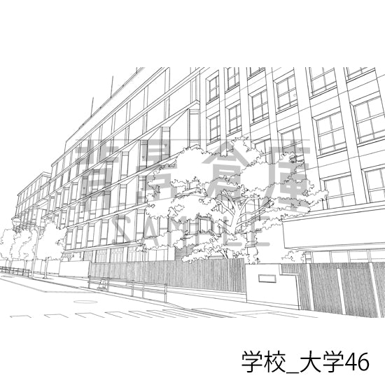 学校_背景素材集49（大学）_トーン