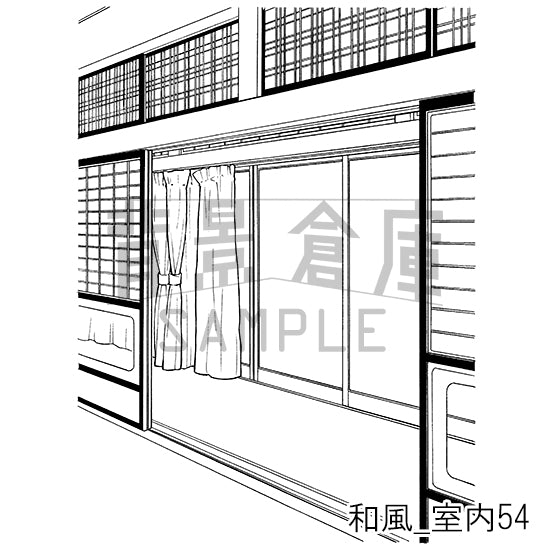 和風_背景素材集18(室内)_トーン