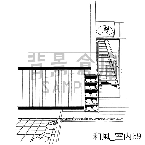 和風_背景素材集19(室内)_トーン