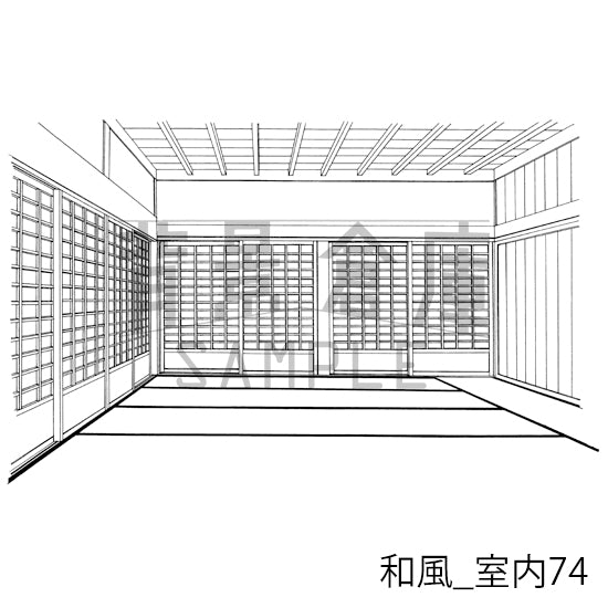 和風_背景素材集22(室内)_トーン