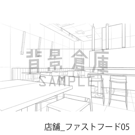 店舗_ファストフード05_トーン