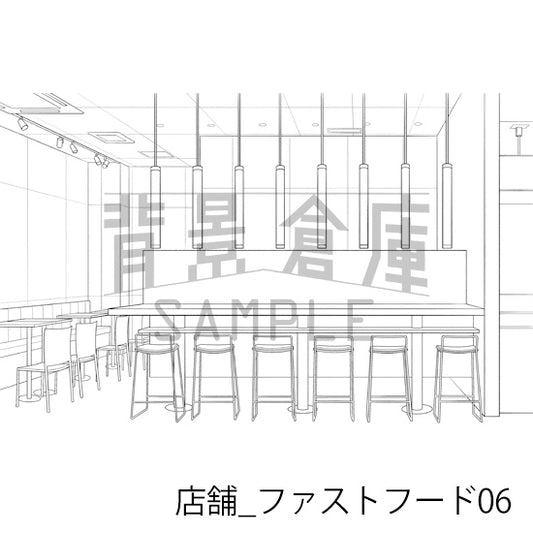 店舗_ファストフード06_トーン