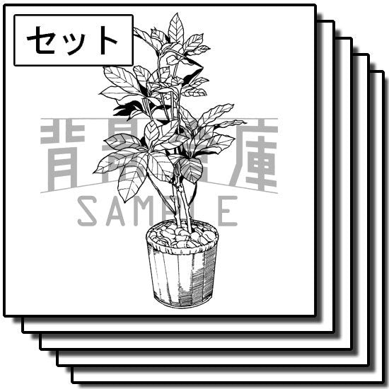 観葉植物の背景セットです。（11枚組）