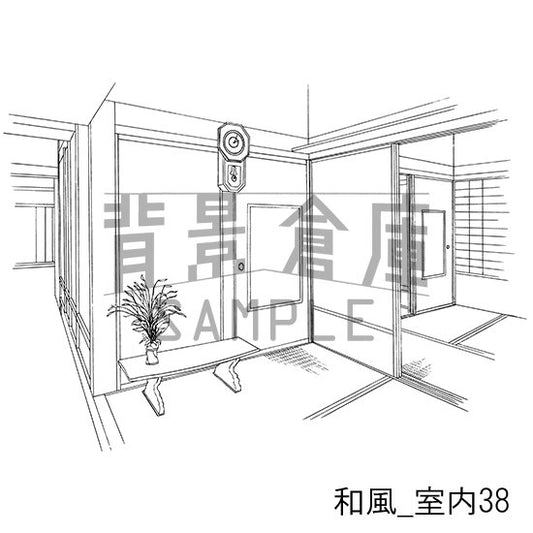 和風_セット16(室内・階段)