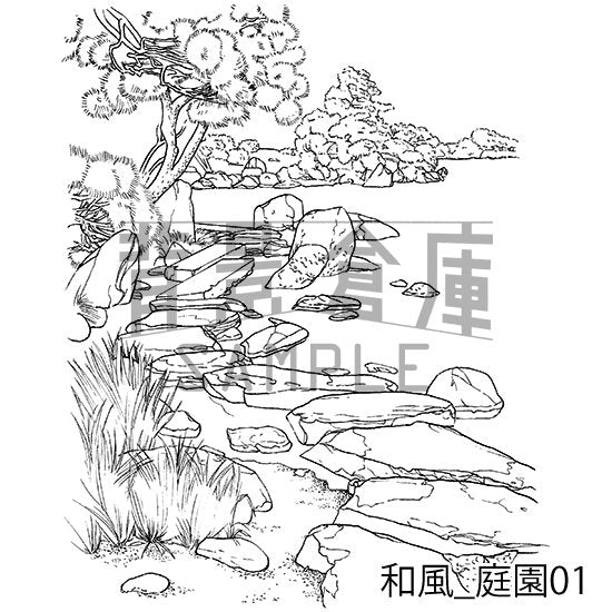 和風庭園の背景です。