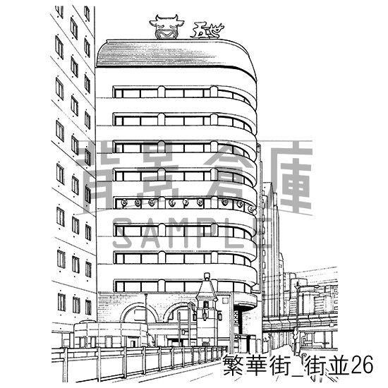繁華街_セット4(街並)