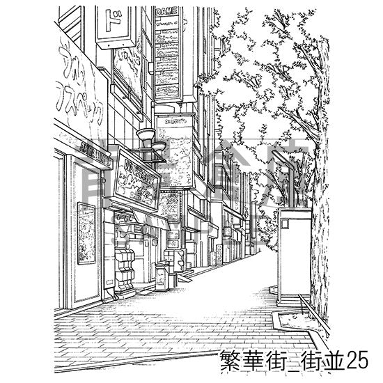 繁華街_セット4(街並)