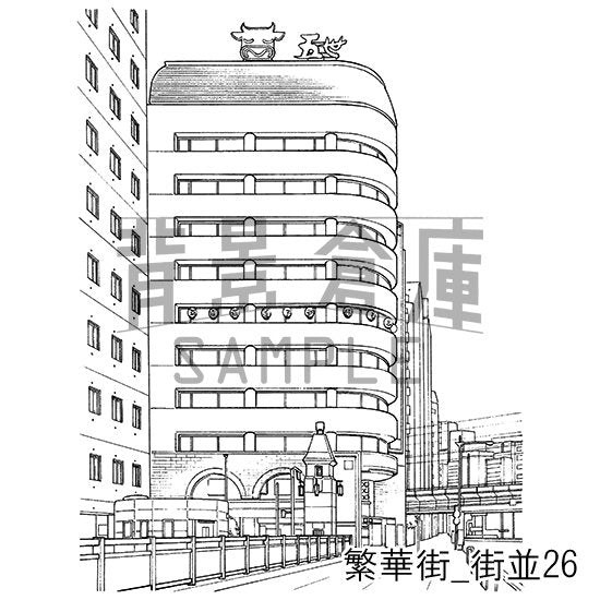 繁華街_セット4(街並)