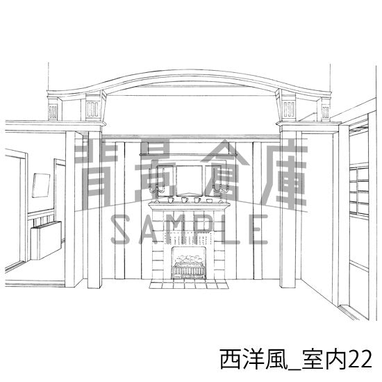 西洋風_セット5(外観 室内 墓地)