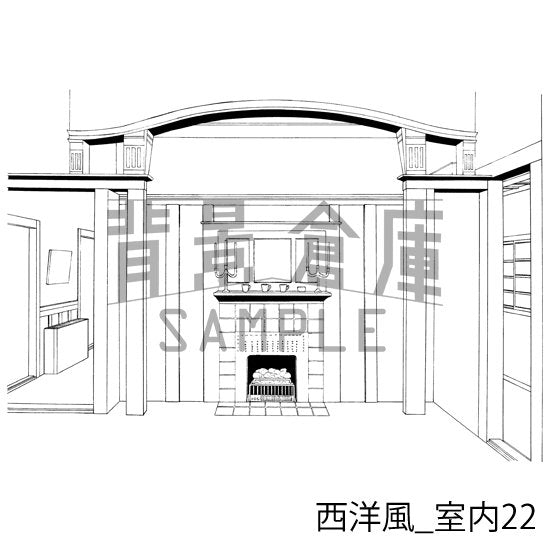 西洋風_セット5(外観 室内 墓地)