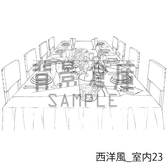 西洋風_セット5(外観 室内 墓地)
