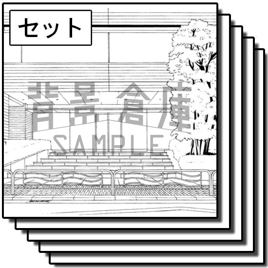 オフィス街のビル外観や街並を収録したセットです。（8枚組）