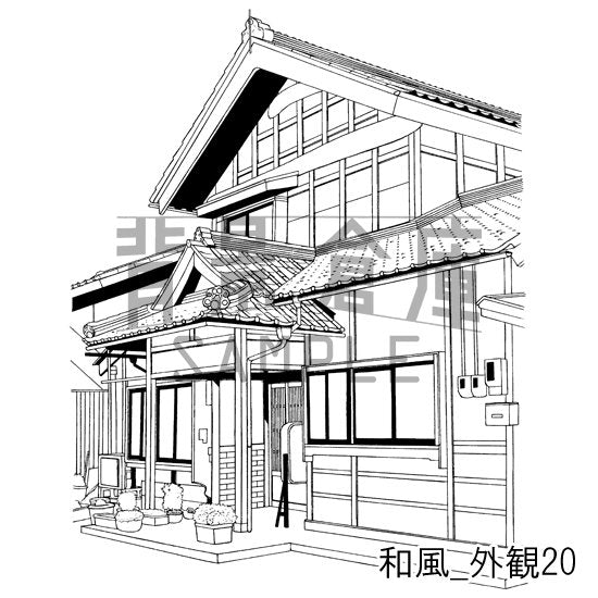 和風_セット20(縁側 外観 玄関)