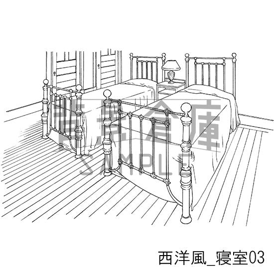 西洋風_セット6(寝室)