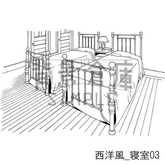西洋風_セット6(寝室)