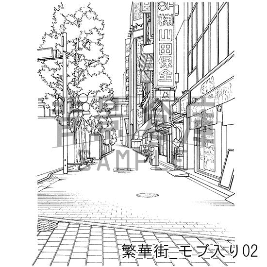 繁華街_セット5(モブ入り)