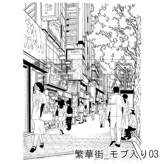 繁華街_セット5(モブ入り)