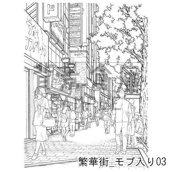 繁華街_セット5(モブ入り)
