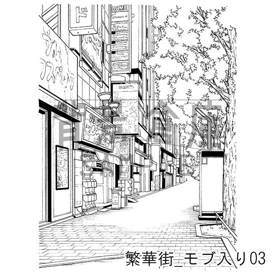繁華街_セット5(モブ入り)