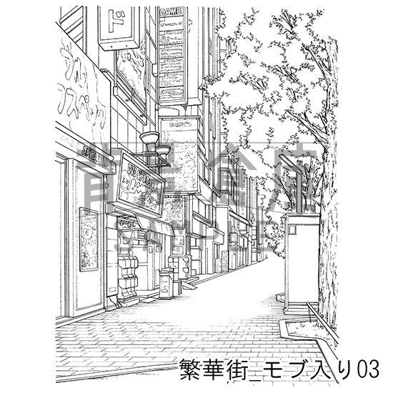 繁華街_セット5(モブ入り)