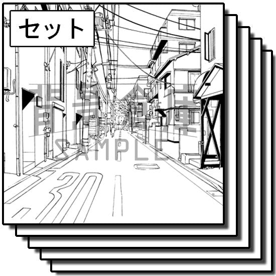 住宅の街並のセットです。(10枚組)