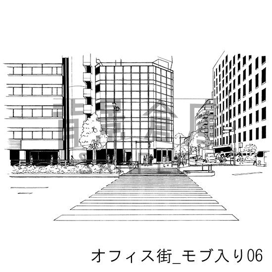 オフィス街_セット10(モブ入り)