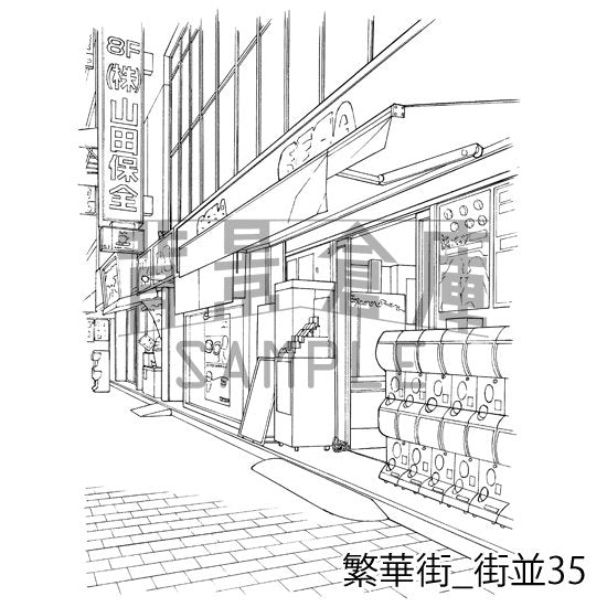 繁華街_セット6(街並)