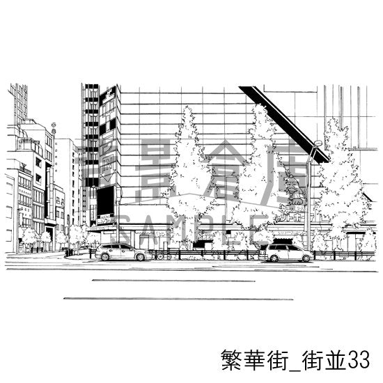 繁華街_セット6(街並)