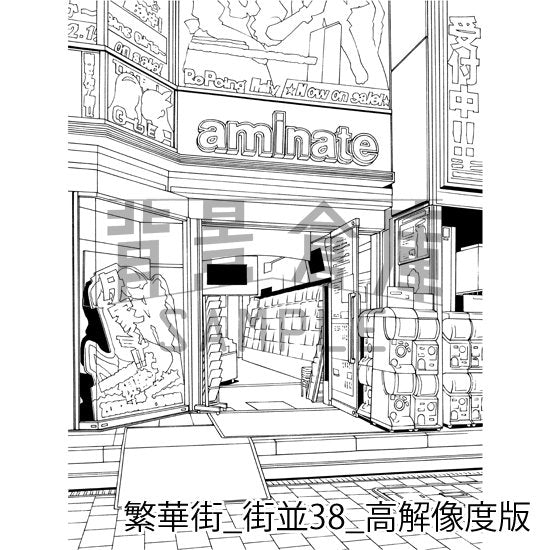 繁華街_セット6_高解像度版(街並)