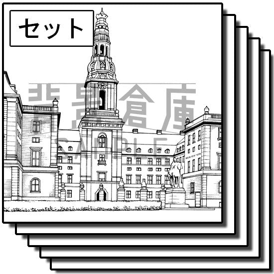 西洋風の城のセットです。(10枚組)