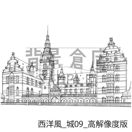 西洋風_セット9_高解像度版(城)