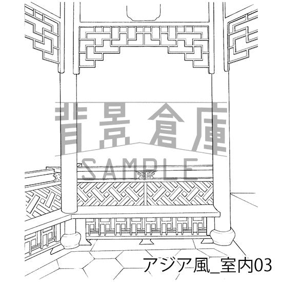 アジア風建物の背景です。