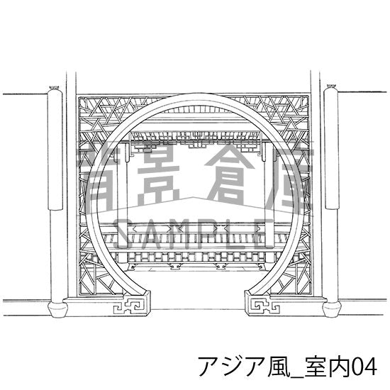 アジア風建物の背景です。