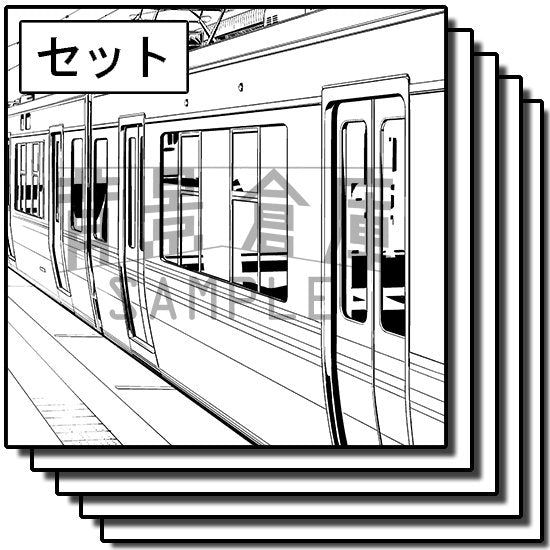 駅のホームのセットです。（9枚組）