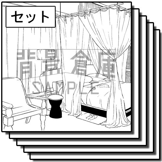 リゾートホテルの背景セットです。(10枚組)
