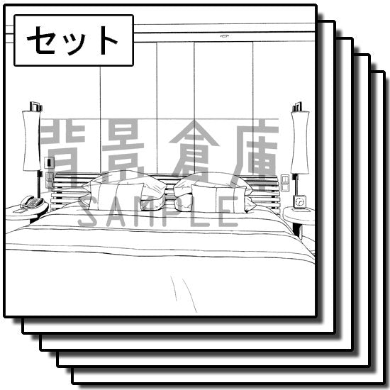 リゾートホテルの背景セットです。(7枚組)
