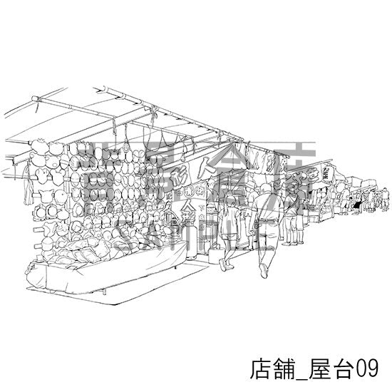 店舗の背景集_セット9(屋台)