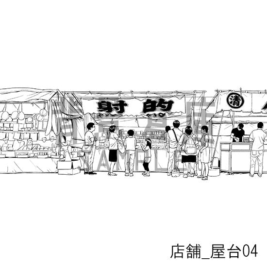 店舗の背景集_セット9(屋台)