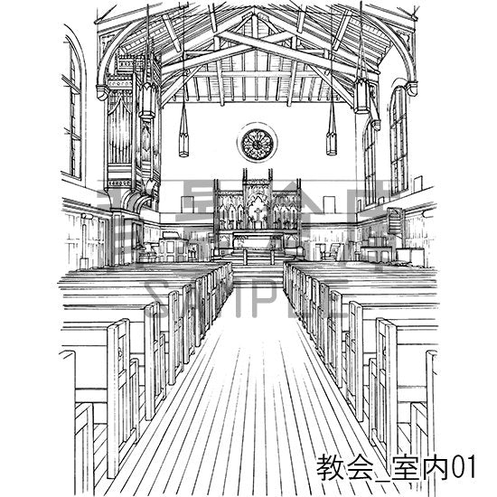 教会の背景集_セット1(室内)