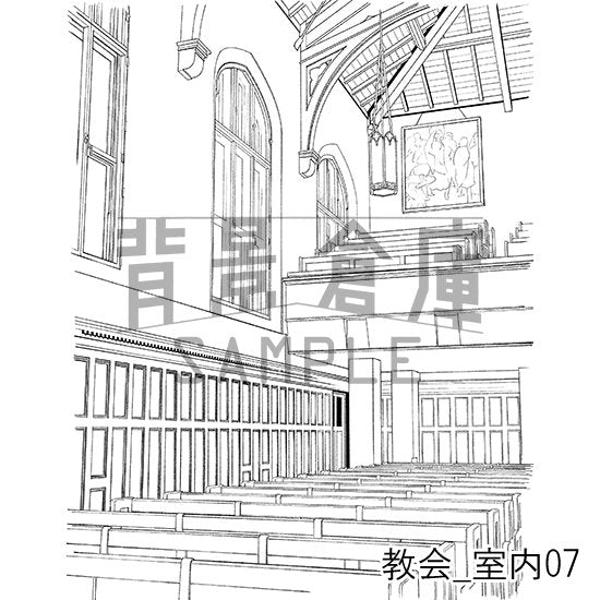 教会の背景集_セット1（室内）