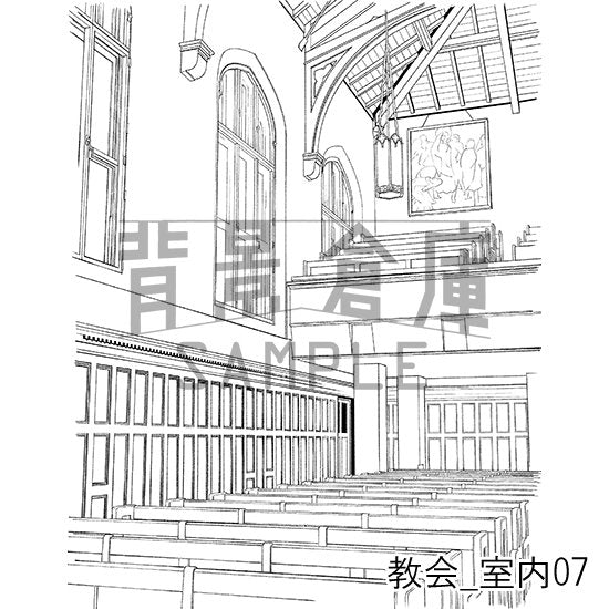 教会の背景集_セット1(室内)