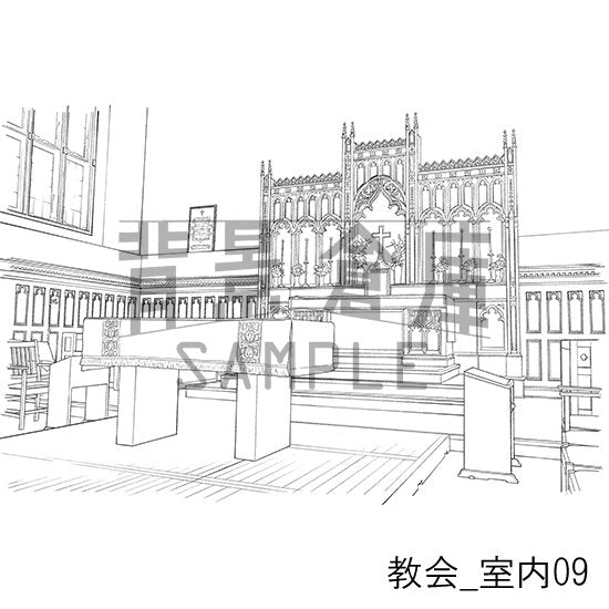教会の背景集_セット1(室内)