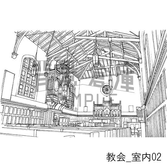 教会の背景集_セット1(室内)