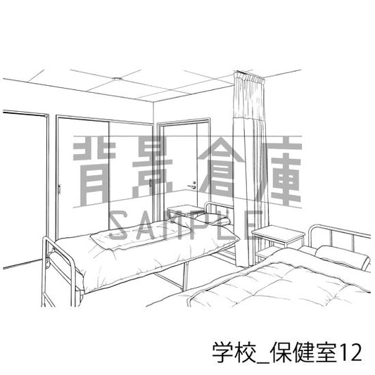 学校の背景集_セット26(保健室)