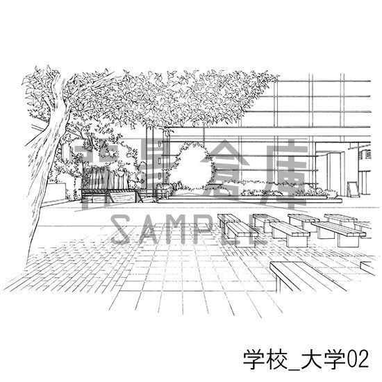 大学の構内の背景です。