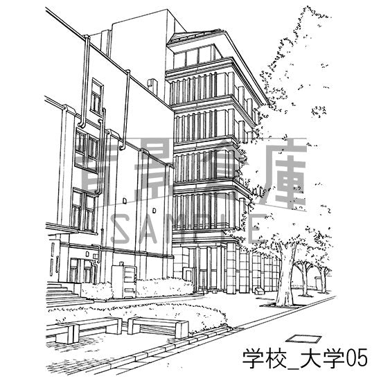 大学の構内の背景です。