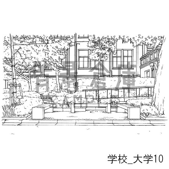 大学の構内の背景です。