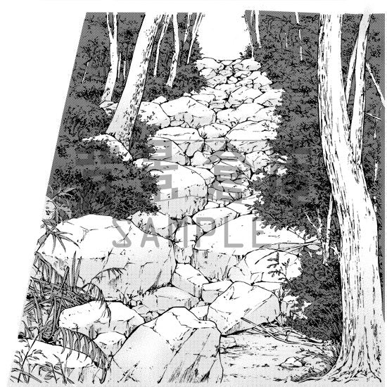 森の背景(トーンつき)です。
