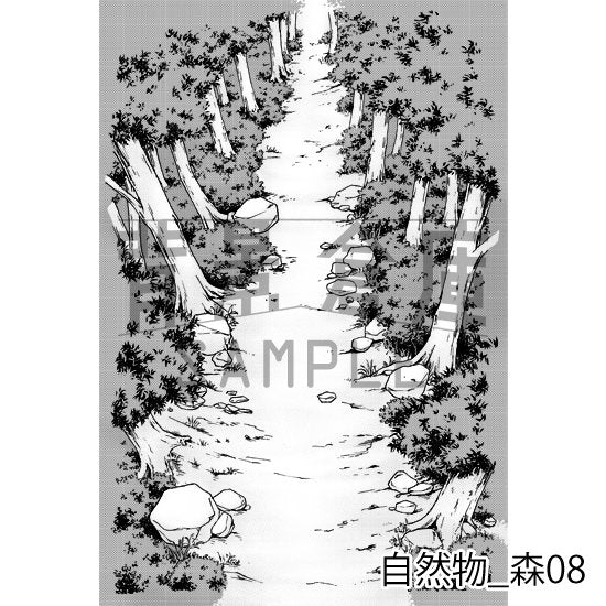 森の背景(トーンつき)です。