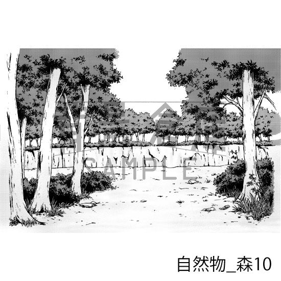 森の背景(トーンつき)です。